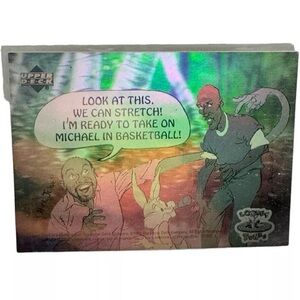 1993 Upper Deck Looney Tunes Hologram‎ Card - Stretching with Michael Jordan